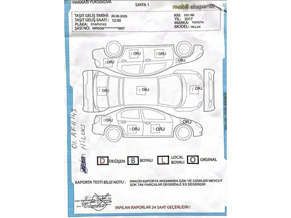 Galeriden Toyota Hilux 2.4 D-4D 4x2 Adventure 2017 Model Hakkari