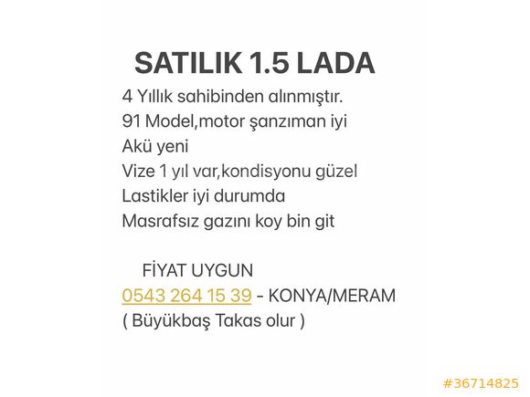 Sahibinden Lada Samara 1.5 1991 Model 