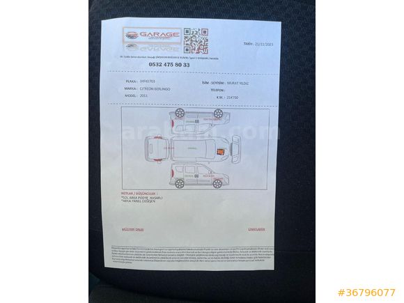 Sahibinden Citroen Berlingo 1.6 HDi Combi 2011 Model