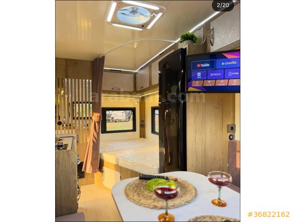 O1 belgeli, 140 lt buzdolabı, kasetli tuvalet, sıfır ayarında çekme karavan