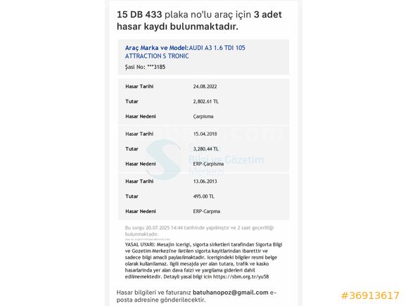 Servis Bakımlı Audi A3 Sportback 1.6 TDI Attraction 2012 Model 