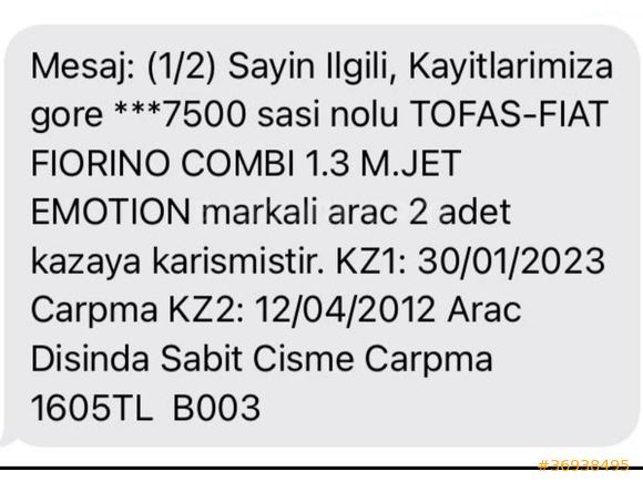 Sahibinden Fiat Fiorino  1.3 Multijet kombi 2009 Model Trabzon