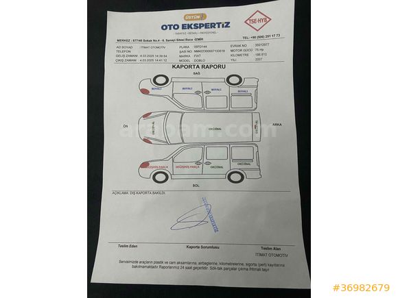 Sahibinden Fiat Doblo Combi 1.3 Multijet Active 2007 Model 