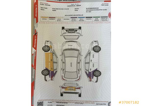 Sahibinden Honda Civic 1.6 i-VTEC Eco Executive 2017 Model 