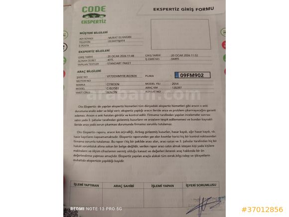 Sahibinden Citroen C-Elysee 1.2 VTi Comfort 2014 Model