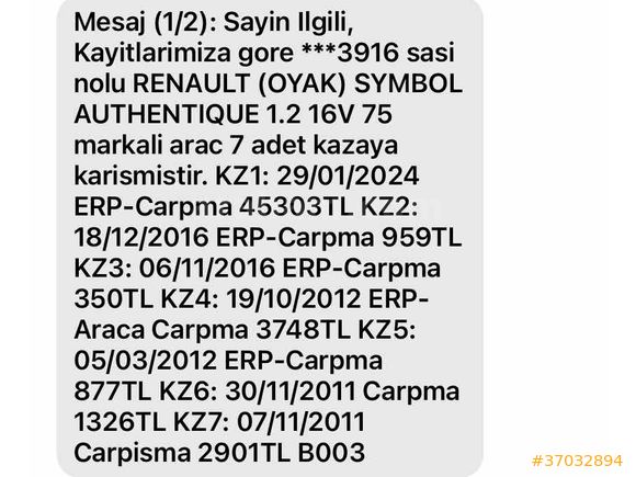 Sahibinden Renault Symbol 1.2 Authentique 2011 Model İstanbul