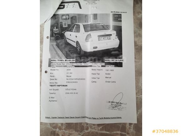 Sahibinden Hyundai Accent 1.5 CRDi Admire 2004 Model