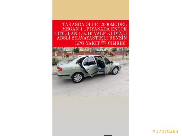TAKASDA OLUR 2000 MODEL PİYASADA ENÇOK TUTULAN 1.6 16 VALF BENZİN LPG YAKIT CİMRİSİ DİR AYİLE ARACIDIR ARACIMIN
Tüm Ağır Ve Rutin Bakımları
 YENİ