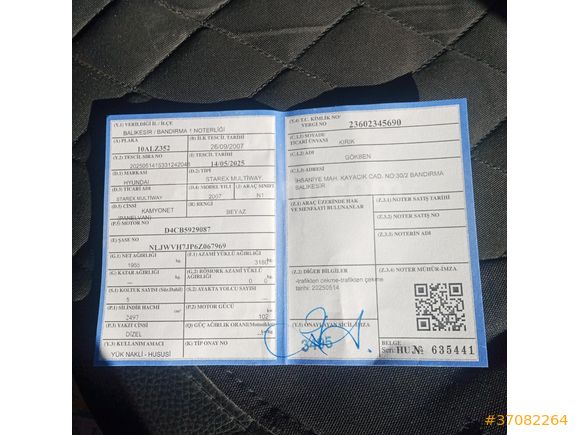 Galeriden Hyundai Starex 2.5 CRDI Multiway 2007 Model Balıkesir
