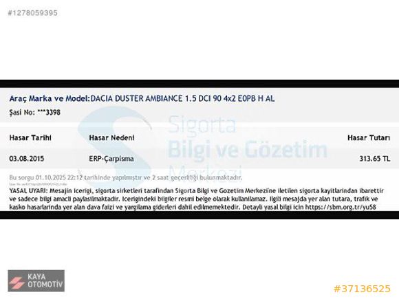 2014 MODEL / 175.000 KM / 1.5 DİZEL / 4X2 90 HP / AMBİANCE