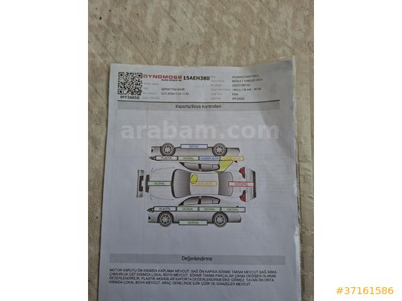 2013 Model Renault Kangoo 213 KM'de 1.5 Dizel 90 HP