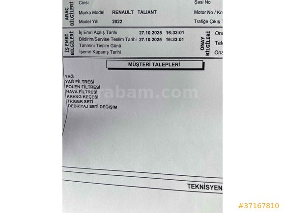 Sahibinden Renault Taliant 1.0 Tce Joy 2022 Model 