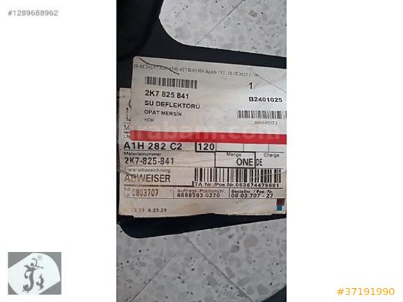 VW CADDY SU DEFLEKTÖRÜ ORJİNAL SIFIR 2K7825841