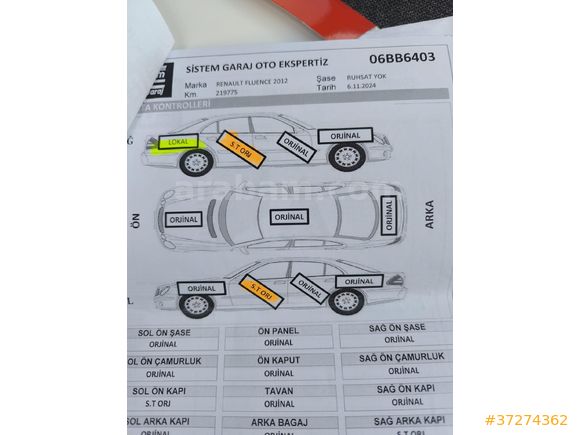 Sahibinden Renault Fluence 1.5 dCi Extreme 2012 Model