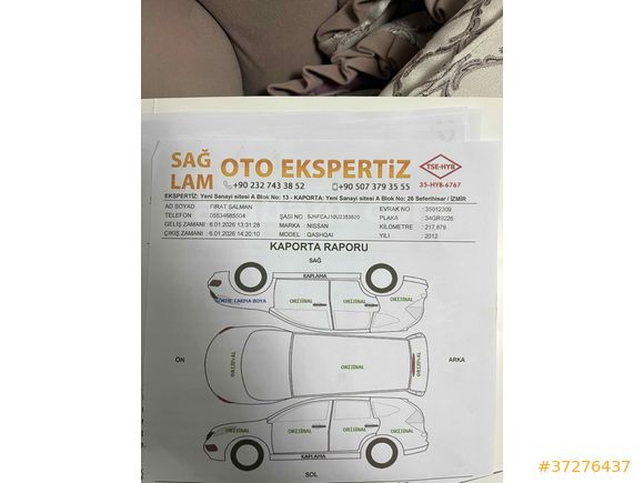 Sahibinden Nissan Qashqai 1.5 dCi Tekna 2012 Model 