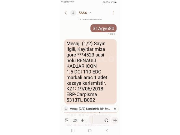 HATASIZ BOYASIZ 2016 MODEL RENAULT Kadjar 1.5 DCI Icon EDC