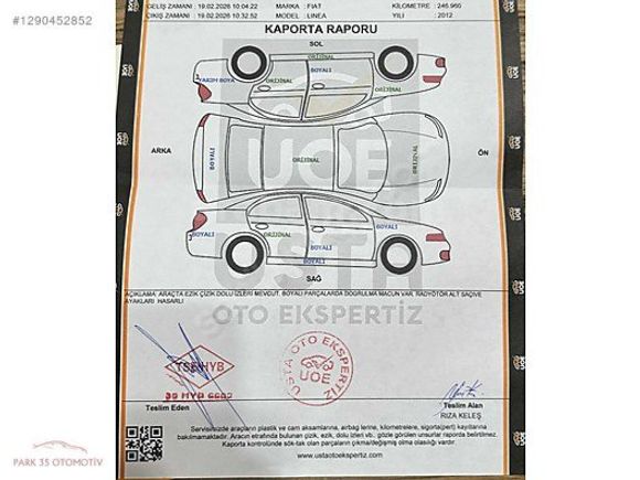 PARK35'DEN 2012 MODEL FIAT LINEA 1.3 MJET DEĞİŞENSİZ TAM BAKIMLI
