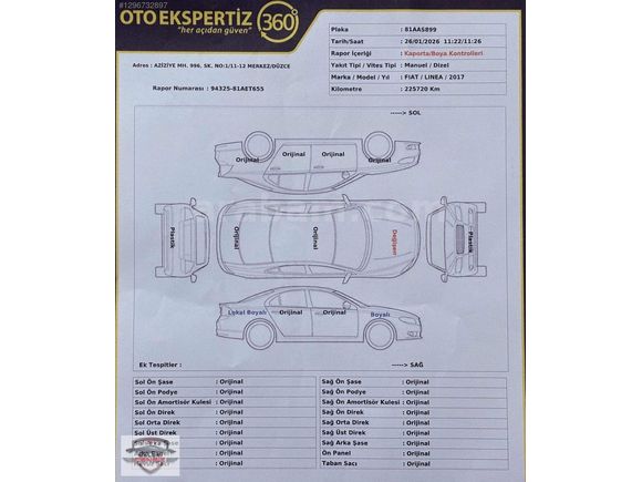 GALERİ CENGİZDEN 2017 MODEL FİAT LİNEA POP & 1.3 MULTİJET 95HP