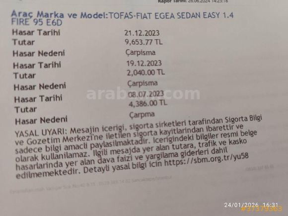 Sahibinden Fiat Egea 1.4 Fire Easy Plus 2021 Model