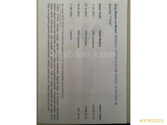Sahibinden Renault Clio 1.5 dCi Touch 2019 Model 
