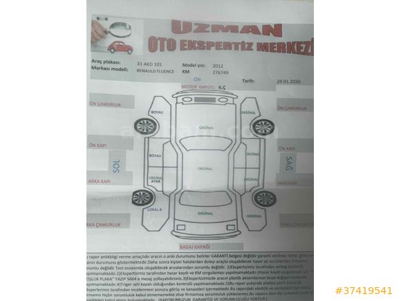 Sahibinden Renault Fluence 1.5 dCi Joy 2012 Model 