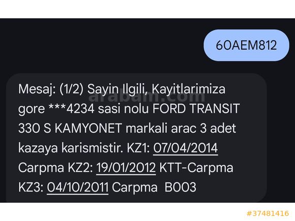 Sahibinden,Yüksek çekişli,Ford Trucks Transit 330 S