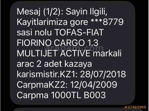 Fiat Fiorino Cargo 1.3 Multijet Active 2008 Model  386000 km Beyaz