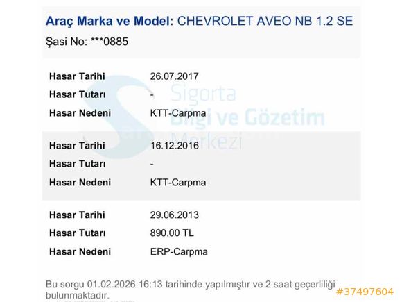 Sahibinden Chevrolet Aveo 1.2 SE 2006 Model 