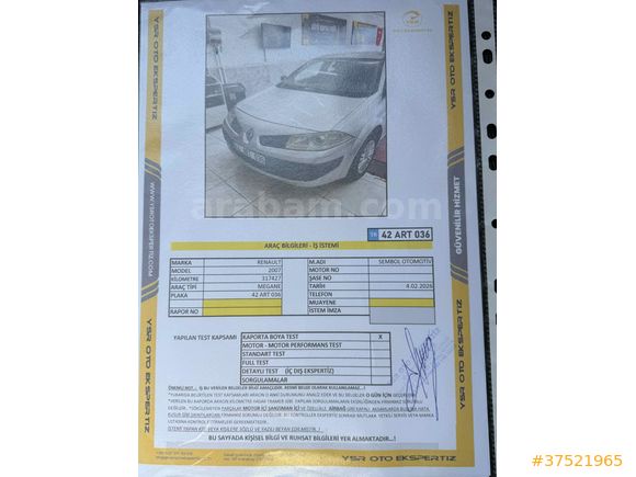 Sahibinden Renault Megane 1.5 dCi Authentique 2007 Model Konya