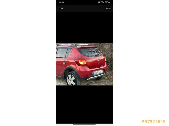 Sahibinden Dacia Sandero 1.5 dCi Stepway 2016 Model  202.000 km Kırmızı