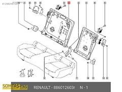 ORİJİNAL MAİS RENAULT MEGANE4 KOLTUK SIRT KARKASI(886012603R)