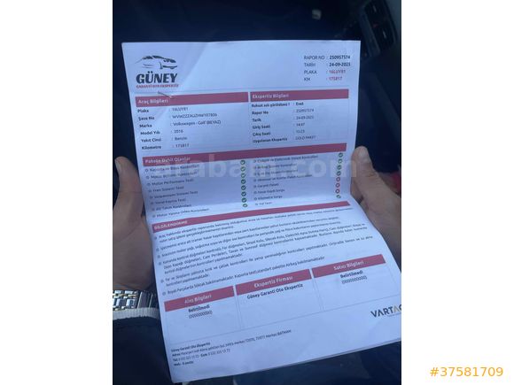Sahibinden Volkswagen Golf 1.2 TSi Midline Plus 2016 Model 