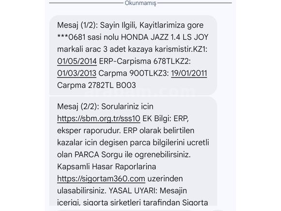 Sahibinden Honda Jazz 1.4 Joy 2009 Model