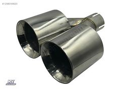 110 MM UNIVERSAL PASLANMAZ KROM ÇİFT ÇIKIŞ TEK PARÇA EGZOZ UCU