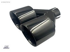 90 MM ÇİFT ÇIKIŞ EGZOZ UCU PASLANMAZ KROM DELİKLİ TİP UNIVERSAL