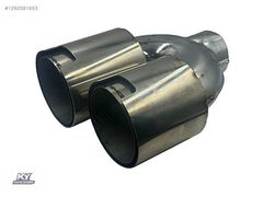 215 MM UNIVERSAL PASLANMAZ KROM TEK PARÇA ÇİFT ÇIKIŞ EGZOZ UCU