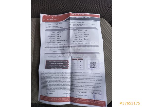 Galeriden Fiat Linea 1.3 Multijet Active Plus 2012 Model Ankara