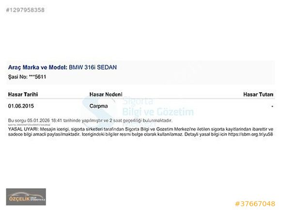 3 Serisi 316i Techno Plus Otomatik ( TAKAS SEÇENEĞİMİZ VARDIR )
