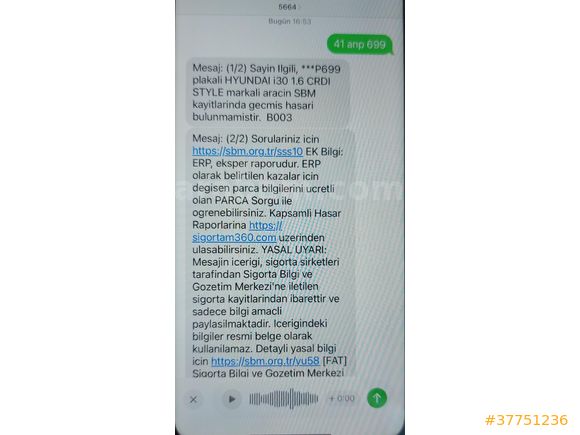 BOYA DEGİŞEN HASAR KAYDI YOKTUR...