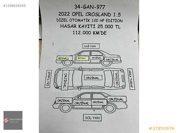 Galeriden Opel Crossland 1.5 T Edition 2022 Model Gaziantep