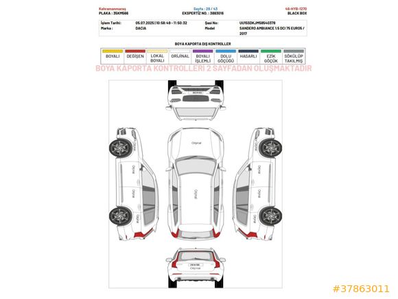 Sahibinden Dacia Sandero 1.5 dCi Stepway 2017 Model