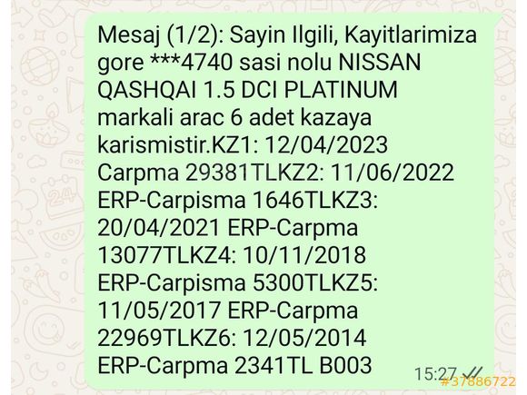 Sahibinden Nissan Qashqai 1.5 dCi Visia 2013 Model Hatay