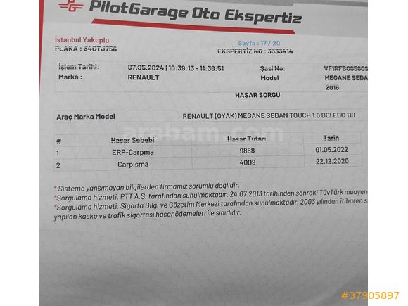 Sahibinden Renault Megane 1.5 dCi Touch 2018 Model İstanbul 63.000