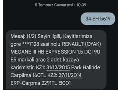 Sahibinden Renault Megane 1.5 dCi Authentique 2012 Model  184.000 km Beyaz