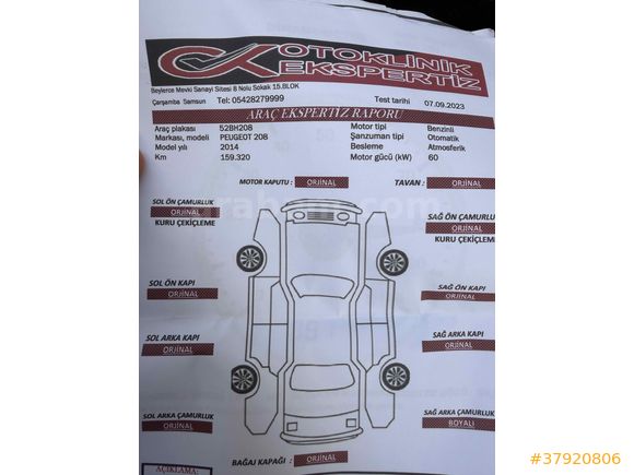 Sahibinden Peugeot 208   TERTEMİZ 