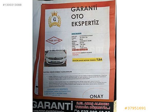 ANTAKYA ES AUTO , DAN )2015 CITROEN C ELIZE OTOMATİK Hatasız ***