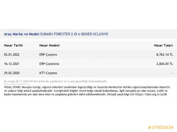 SARAY OTO’DAN 2019 MODEL SUBARU FORESTER 2.0i E-BOXER XCLUSİVE