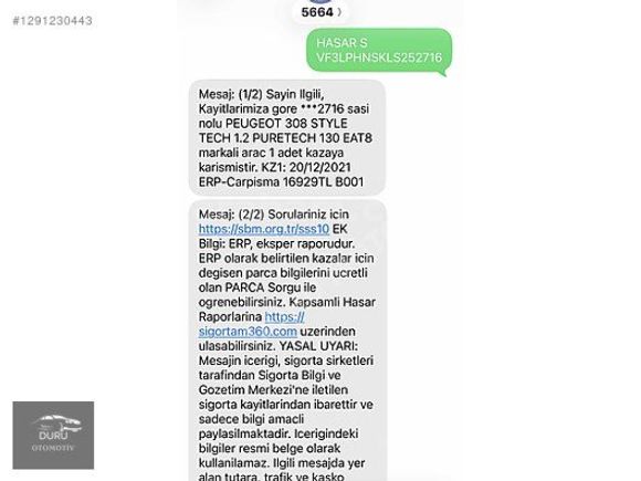DURUSOY"DAN HATASIZ BOYASIZ CAM TAVAN EAT8 KUSURSUZ