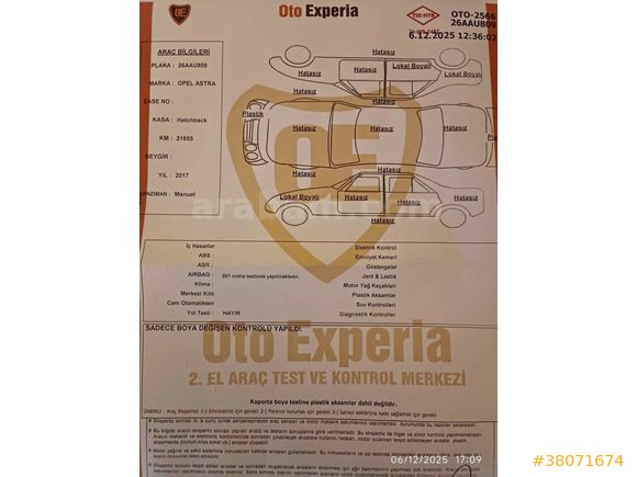 Sahibinden Opel Astra 1.4 Enjoy 2017 Model 
