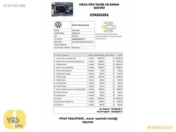 YES AUTO'DAN 2013 BAKIMLI PASSAT 1,6 TDI BLUEMOTİON